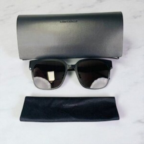 NIB Authentic Saint Laurent Grey Square Ladies Sunglasses SL M41 - Picture 2 of 6
